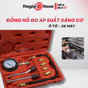Đồng hồ đo áp suất buồng đốt dụng cụ kiểm tra áp suất buồng đốt xe máy ô tô chuyên dụng | Thế Giới Thợ Xe