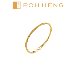 Poh Heng Jewellery 24K Twisted Bangle in Yellow Gold [Price By Weight]