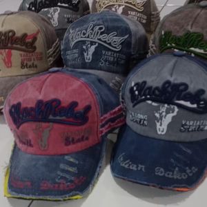 Topi Baseball BLACK REBEL Import Pria Wanita Model Korea Murah