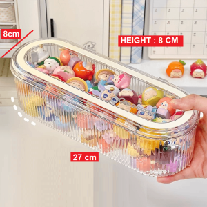 Pop Bean Storage Box Display Organizer Transparent Large Capacity Stackable Dustproof Waterproof Pop Mart 萌粒收纳盒带盖透明防尘