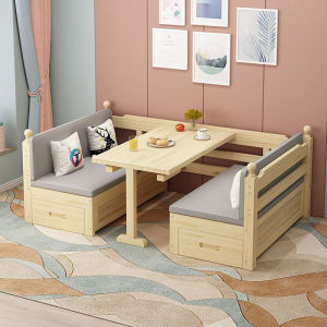 Solid wood sofa bed all-in-one dual-use living room small household foldable multifunctional combination household with desk storage