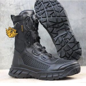 Sepatu PDL Tali Putar & Sarang Tawon Kulit