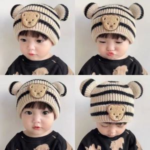 Baby Wool Cap Baby boys and girls Knitting Cap Warm ear Protection Cute Autumn Winter