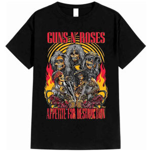 T-Shirt Atasan GUNS N ROSES Kaos Distro Musik BAND Bahan 24s Free stiker