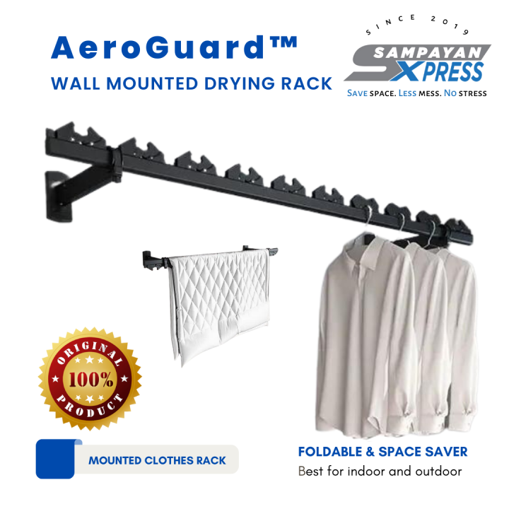 AeroGuard Wall Mounted Clothes Drying Rack Lazada PH aeroguard-wall-mounted-clothes-drying-rack-lazada-ph