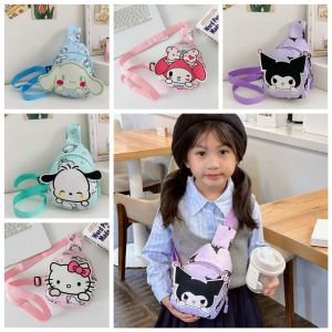 YOCKY Hoạt hình Túi đeo chéo vải nhung lông kuromi Mèo KT Túi trẻ em Ngọt ngào Túi đeo vai Túi Búp Bê vải nhung lông Cô Gái