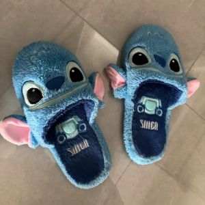 Disney Anime Lilo&Stitch Plush Slippers Kawaii Cartoon Winnie The Pooh Modeling Accessories Home Bottom Plate Casual Slippers