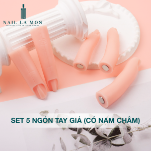 Bộ 5 ngón tay giả silicon thực hành nail - Set 5 ngón tay giả cho học viên nail luyện tập dũa form móng đắp bột sơn gel