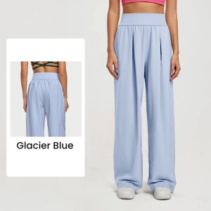 Womens Wide Leg High Waist Loose Trousers Summer Casual Breathable Yoga Pants Draping Gym Lounge Clothing2026