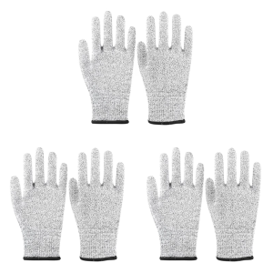 3 Pair Work Gloves Cut Resistant Safety Cutting Protective Gloves Stage 5 Protections Cut Proof Gloves for Kitchen Outdoo