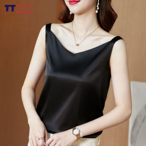 TTQQ Womens Camisole Summer New Korean Fashion Bottoming Shirt Satin Camisole Top