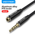 Vention Dây Nối Dài cáp 3.5mm âm thanh aux cho Máy Tính Tai Nghe Máy Nghe Nhạc MP3 MP4 dây 3.5 đầu đực thành đầu cái.