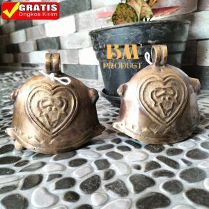 Kluntung Sapi Kuningan 9cm No.3 Kluntungan Sapi Kalung Sapi Bandul Sapi Kuningan Asli