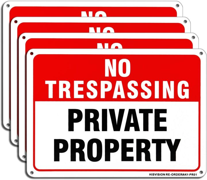 1 piece Private Property No Trespassing Sign Rust Free Heavy Duty ...