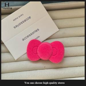 Hayating Sweet Cute Autumn Winter Flocking Bow Hairpin For Women Girls Fashion Hair Clip Side Clip Headwear Hair Accessories Gifts