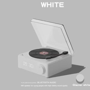 Round-X11 Atomic Speaker Bluetooth Jam Alarm Speaker Retro bentuk Vinyl Record Player