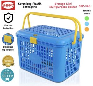 (BISA COD) PROMO Shinpo SIP-343 Keranjang Serbaguna Plastik Tenteng Storage Kiwi Multipurpose Basket Tempat Penyimpanan / Keranjang Pasar / Keranjang Belanja / Multifungsi