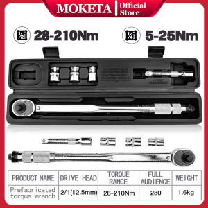 Moketa Adjustable 1/2 inche Drive Click Type Torque Wrench Hand Tool 5-210 N.m Ratchet 5PCS