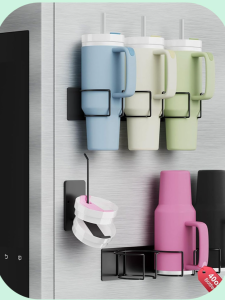 ชั้นวางแก้วแม่เหล็กแบบแยกส่วนสำหรับตู้เย็น ชั้นวางแก้วแม่เหล็กด้านข้าง