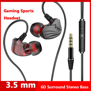 KEBIDU Wired Headphones Type C 3.5mm In-Ear PC Earphones With Mic Deep Bass HiFi 6D Game Sports Headset