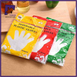 100pcs/50pairs disposable transparent plastic gloves Household food grade glove high quality