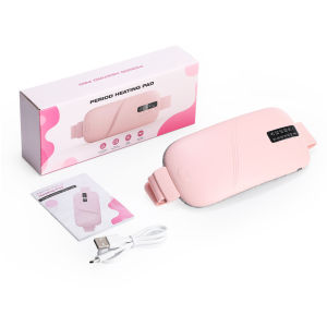 สายรัดเอวสไตล์ใหม่ที่อบอุ่นพร้อมจอแสดงผลดิจิตอล อุปกรณ์บรรเทาประจำเดือน สายรัดอุ่นสมบัติ สายรัดนวดสั่น สายรัดเอว