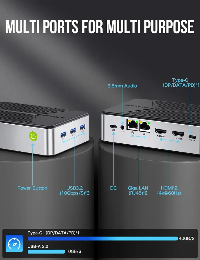 GMKTEC NucBox G9 Intel N150 NAS Mini PC - 12GB RAM, 64GB eMMC, 2TB GMKTEC NucBox G9 Intel N150 NAS Mini PC - 12GB RAM, 64GB eMMC, 2TB