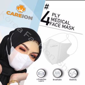 CAREION 3D Duckbill Mask 4 Layer headloop/earloop 4ply Face Mask 50pcs individual packing BFE95% Disposable V mask