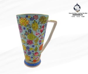 景德镇珐琅彩陶瓷杯子/欧式陶瓷马克杯杯子 JingDeZhen Enamel Painted Floral Ceramic Cup / European-style Floral Ceramic Cup