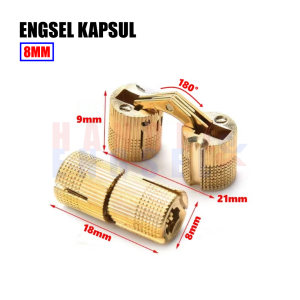 Engsel Tanam Kapsul Putar Copper Barell Engsel Tabung Bulat Emas Diameter 8mm & 10mm