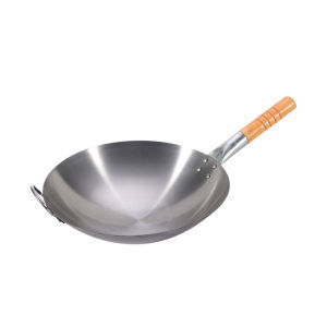 Marino กระทะก้นลึก กระทะจีน ด้ามไม้ หน้ากว้าง 33.6 ซม. NO.Y2248