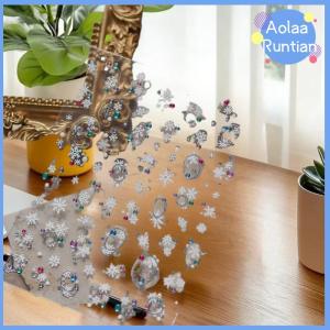 Aolaa Cute Christmas Style Colorful Polka Dot Snowflakes Nail Art Stickers Women Nail Art Print Embossed Stickers Festive Nail Decor