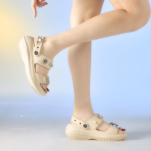 Dép nữ MWC 8430 - Dép Nữ 2 Quai Ngang Đế Cao Hack Dáng Gắn Sticker Siêu Cute Nhẹ Bền Thoáng Khí