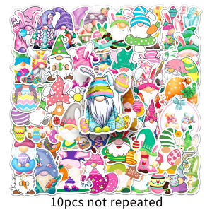 54pcs Easter Gnome Sticker Cute Cartoon Little People Graffiti Decals Waterproof Decorative Laptop Luggage Kids Stickers