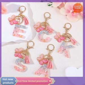 Graceful พวงกุญแจรูปตัวอักษรปักเลื่อมในฝันสำหรับผู้หญิงพวงกุญแจรูปผีเสื้อพู่ห้อยสำหรับผู้หญิงกระเป๋าแขวนพวงกุญแจรถยนต์พวงกุญแจรถที่มีสเน่ห์ A-Z