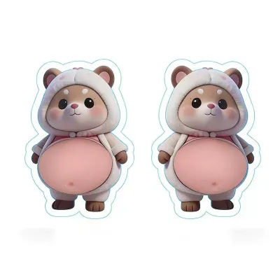 1Pair Squishy Dog Door Handle Bumper Sticker | Cute Squeeze Belly Door Stopper | Creative Stress Relief Door Protector