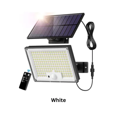 172LED Solar Light Outdoor Waterproof with Motion Sensor Floodlight Remote Control 3 Modes for Patio Garage Backyard