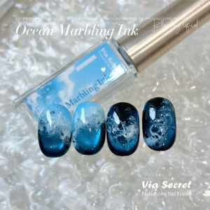 Cọ nét gel loang bọt biển màu trắng Via chính hãng chuyên dụng trang trí nail