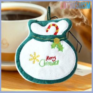 【Enthusiasm】🌟🌟【Hot Sale】🎈 New Christmas Hand Towel Hanging Type Thickened Coral Fleece Towel Kitchen Absorbent Quick Drying Rag Cartoon Hand Towel