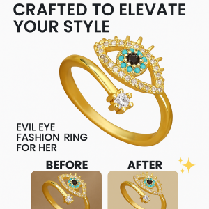 Open Finger Ring Devils Eye Ring Loop Unique Styling Sophisticated Elegance Eye-catching