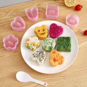 Suchi Making Kit for Kids Japanese Rice Ball Maker Onigiri Mold Sushi Machine Bento Accessories Kitchen Gadgets DIY