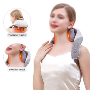 Neck and Back Massager with Soothing Heat Wireless Electric Deep Tissue 5D Kneading Massage Pillow Shoulder Leg Body