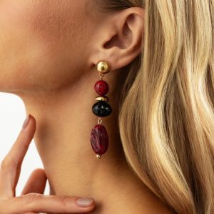 OEUVR Retro Luxury Amber Gradient Resin Earrings Irregular Design Vintage Style Drop Ear Jewelry Charm Dangle Elegant Luxury CCB Pendant Dangle Earrings For Women