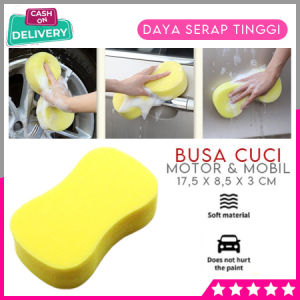 Sponge Spon Spons Busa Pencuci Kuning 8 Cuci Motor Mobil Piring