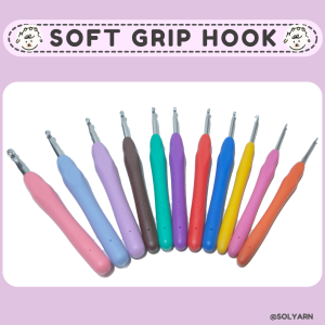 【Local Stock】 Soft Ergonomic Grip Lightweight Colourful Silicone Crochet Hook