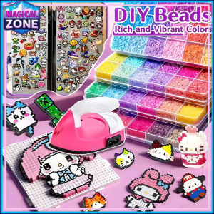 Full ToolsPerler Beads Set 24/48 Colors DIY Pixel Puzzle Iron-On Toy Handmade Craft Gift forChildren