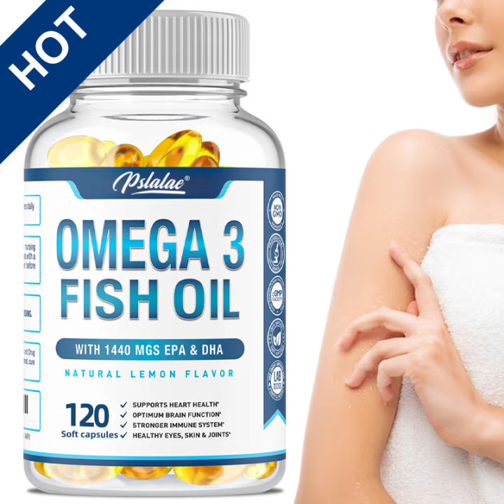 Premium Omega 3 Fish Oil Capsules Good for Brain Function and Eye