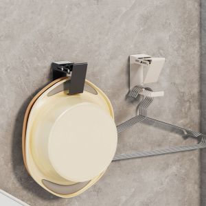 EDTUD Không lỗ Móc chậu rửa Thép cacbon Treo tường Giá đỡ chậu rửa Đa chức năng Chống gỉ Giá để chậu Dành cho gia đình