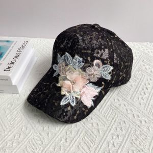 WININ Embroidered Flowers Baseball Cap Mesh Breathable Lace Design Sunshade Hat Outdoor Activities Sun Protection Rebound Cap For Women Girls