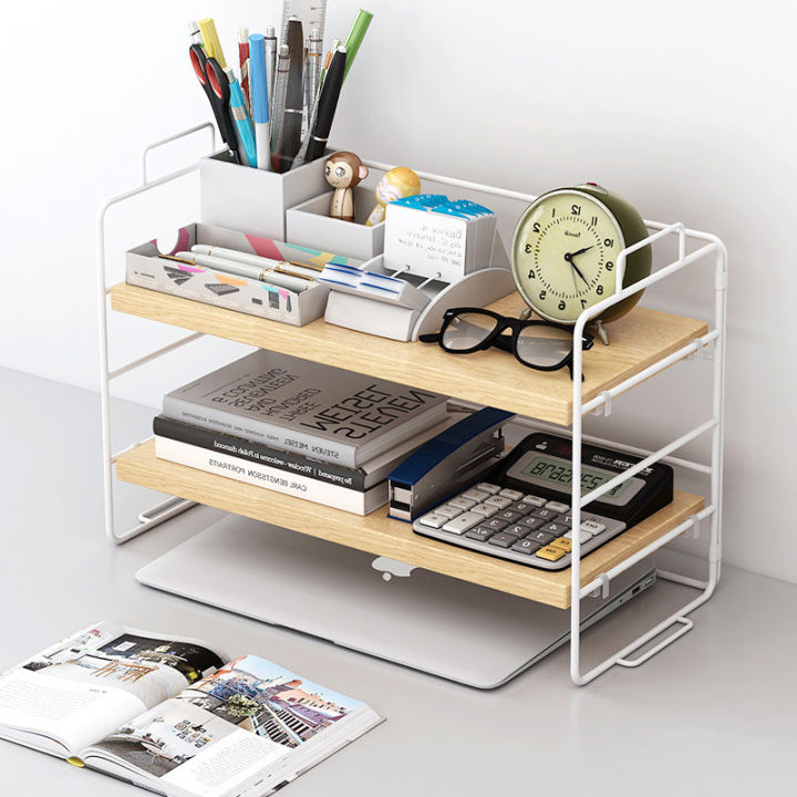 [SG Ready Stock]123 Tiers Desktop Organizer Shelf Table Shelf Desk Organizer Rack Wood
